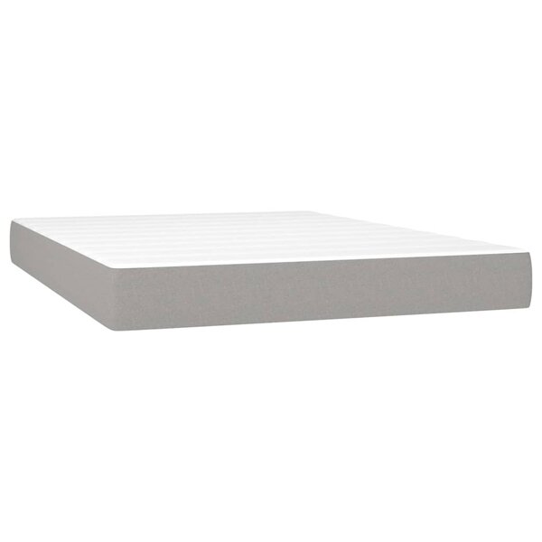 vidaXL Matelas de lit à ressorts ensachés fermeté moyenne Gris clair 140x200x20 cm