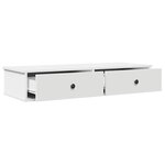 vidaXL Étagère murale et tiroirs blanc 100x37 5x19cm bois d'ingénierie