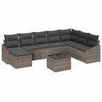 vidaXL Ensemble de salle à manger pour jardin 9 Pièces Gris clair