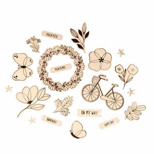 Set 16 Silhouettes Vélo - Bois