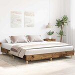 vidaXL Cadre de lit sans matelas vieux bois 160x200 cm bois ingénierie