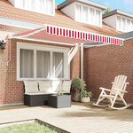 vidaXL Auvent Rétractable Rouge et Blanc 300 x 250 cm