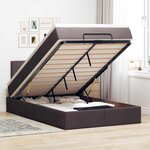 VidaXL Cadre de lit ottoman avec matelas marron foncé 120x190 cm tissu