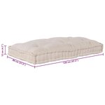 vidaXL Coussin de canapé sur palette Crème tissu