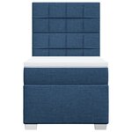 vidaXL Sommier à lattes de lit avec matelas Bleu 100x200 cm Tissu