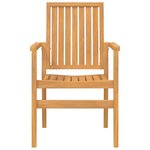 vidaXL Chaises de jardin empilables lot de 4 56 5x57 5x91 cm bois teck