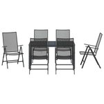 vidaXL Ensemble de salle à manger pour jardin 7 Pièces Anthracite Acier