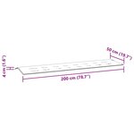 vidaXL Coussin de banc de jardin carreaux noir 200x50x4 cm tissu