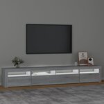 vidaXL Meuble TV avec lumières LED Sonoma gris 240x35x40 cm