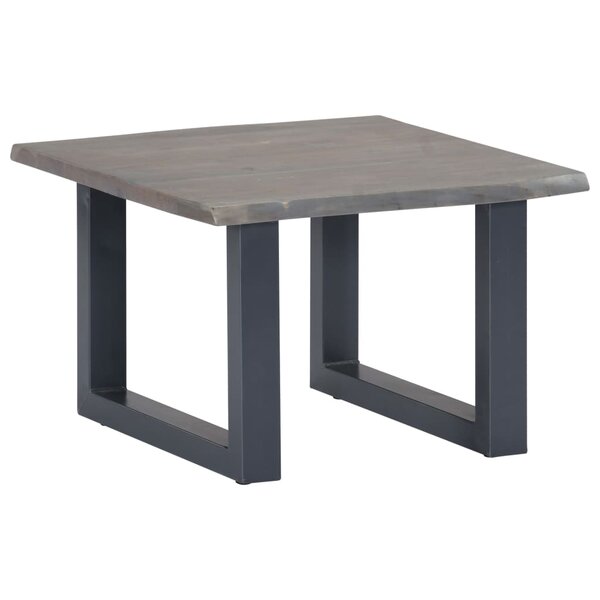 vidaXL Table basse avec bord naturel Gris 60x60x40 cm Bois d'acacia
