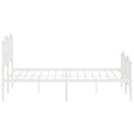 vidaXL Cadre de lit métal avec tête de lit/pied de lit blanc 140x190cm