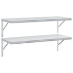 vidaXL Étagères murales 2 Pièces 100x40 cm argenté acier inoxydable