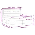 vidaXL Lit à ressorts avec matelas Gris foncé 200 x 200 cm Velours