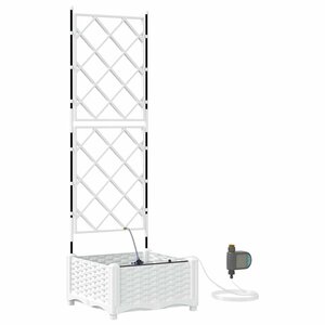 vidaXL Pots de jardin Blanc 40 x 40 x 126 cm Acier