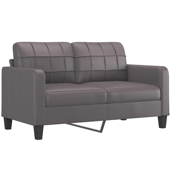 vidaXL Canapé à 2 places Gris 140 cm Similicuir