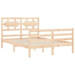 vidaXL Cadre de lit avec tête de lit 120x200 cm bois massif