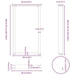 vidaXL Pieds de table de bar en forme de U  2 pièces  acier naturel  60 x (100-101) cm