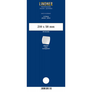 Bandes double soudure 210 x 58 mm pour timbres-poste. Fond - Transparent