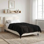 vidaXL Duvet d'hiver Matelassé Noir 155 x 200 cm Microfibre