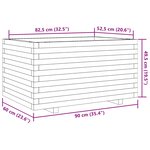 vidaXL Jardinière 90x60x49 5 cm bois de pin massif