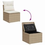 vidaXL Ensemble de canapé de jardin avec coussin 10 Pièces Beige  Crème