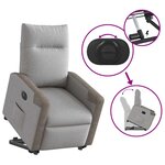 vidaXL Fauteuil inclinable électrique gris nuage tissu
