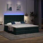 vidaXL Cadre de lit ottoman avec matelas vert foncé 200x200 cm velours
