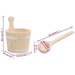 vidaXL Ensemble de seau et louche pour sauna Bois massif de pin