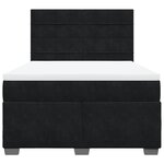 vidaXL Sommier à lattes de lit avec matelas Noir 140x190 cm Velours