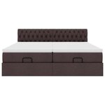 VidaXL Cadre de lit ottoman avec matelas marron foncé 180x200 cm tissu