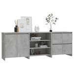vidaXL Buffets 3 Pièces Gris béton Bois d'ingénierie