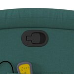 vidaXL Fauteuil inclinable de massage vert foncé tissu