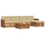 vidaXL Ensemble de canapés d'extérieur 6 Pièces Naturel et Beige