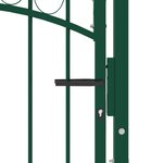vidaXL Portail de clôture avec dessus arqué Acier 100x125 cm Vert