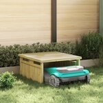 vidaXL Tondeuse à gazon robotisée   garage de 70x80x38 cm  en bois de pin traité