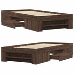 vidaXL Cadre de lit sans matelas chêne marron 75x190cm bois ingénierie
