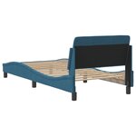 vidaXL Cadre de lit et tête de lit sans matelas bleu 90x200 cm velours