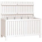 vidaXL Boîte de rangement de jardin Blanc 121x55x64 cm Bois de pin