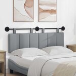 vidaXL Tête de lit suspendue Avec lumière LED Gris clair Tissu