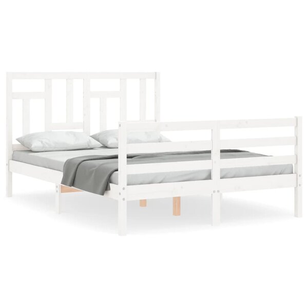 vidaXL Cadre de lit sans matelas blanc 120x200 cm bois massif