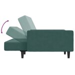 vidaXL Canapé-lit à 2 places avec repose-pied vert foncé velours