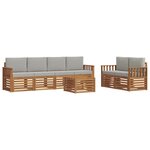 vidaXL Ensemble de canapés d'extérieur 7 pc Gris Naturel et Clair