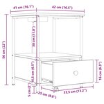 vidaXL Table de nuit avec station de chargement avec tiroir Chêne fumé