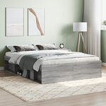 vidaXL Cadre de lit sonoma gris 135x190 cm double