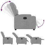 vidaXL Fauteuil inclinable Gris clair Tissu