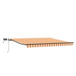 vidaXL Auvent rétractable manuel avec LED Jaune et Orange 450x300 cm