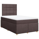 vidaXL Sommier à lattes de lit et matelas marron foncé 120x190cm tissu