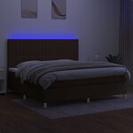 vidaXL Sommier à lattes de lit matelas et LED Marron foncé 200x200 cm