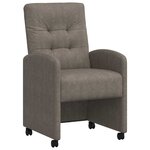 vidaXL Chaises de Salle à Manger avec Roues 2 Pièces Gris 58 x 67 x 97 cm