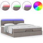 VidaXL Cadre de lit ottoman avec matelas taupe 160x200 cm tissu